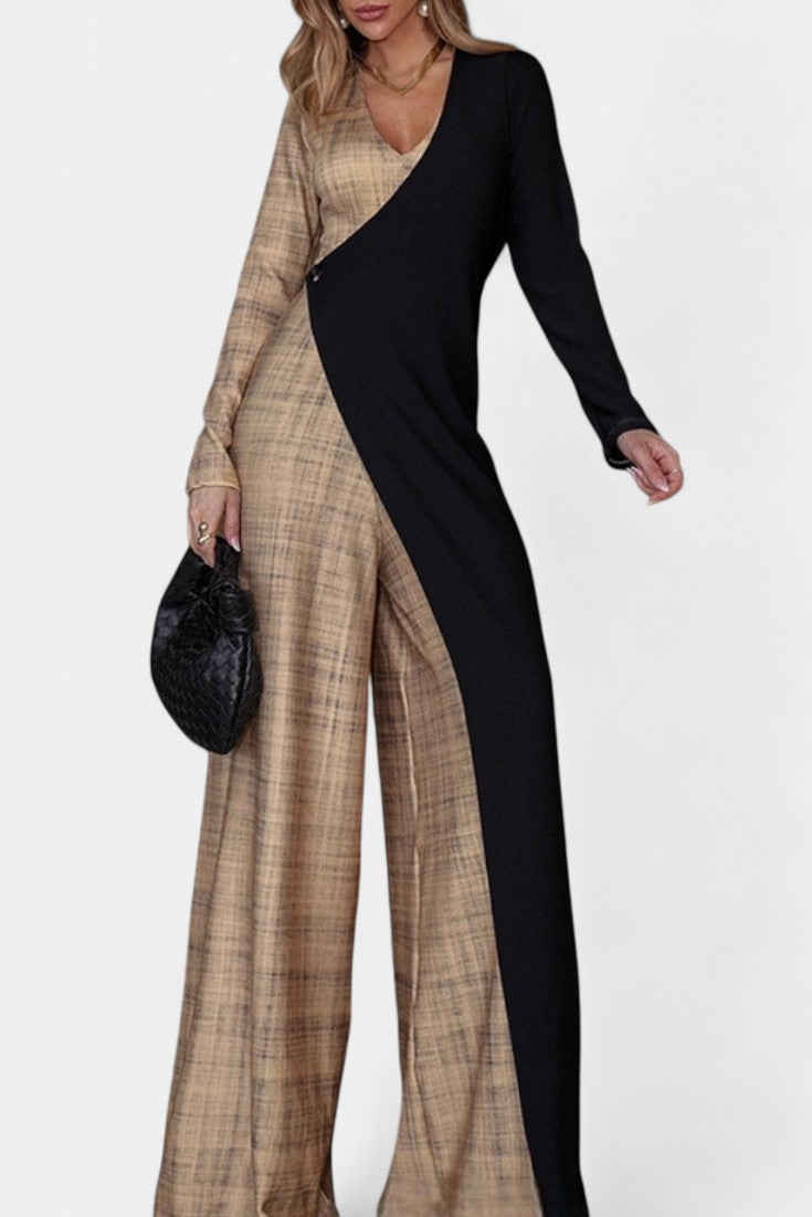 Chic Colorblock Wide Leg Jumpsuit – women's jumpsuits