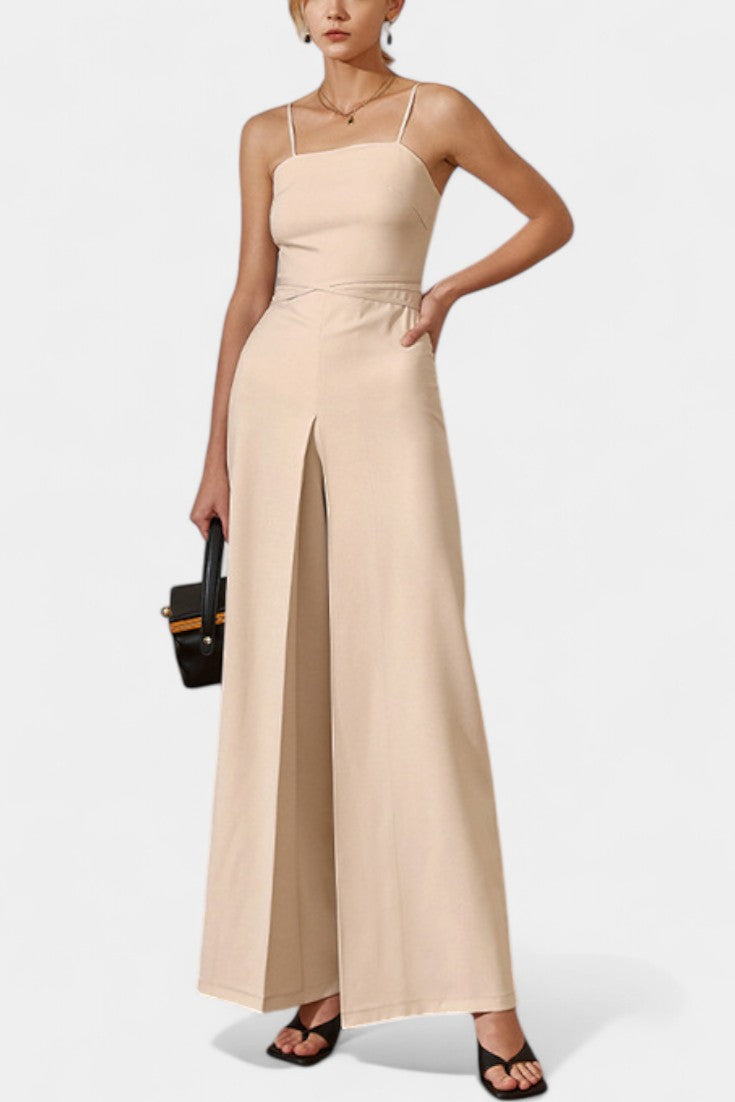 Lindsey Strapless Wide Leg Jumpsuit with Tied Waist – women's jumpsuits