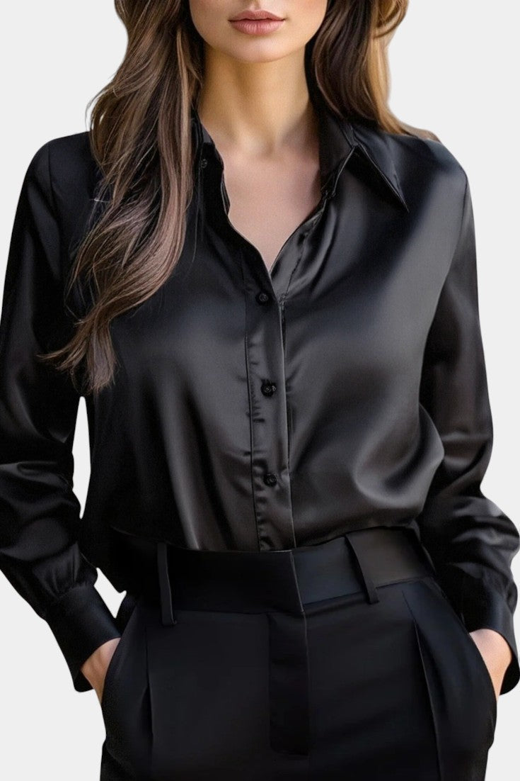 Alida Chic Long Sleeve Satin Blouse – women's shirts