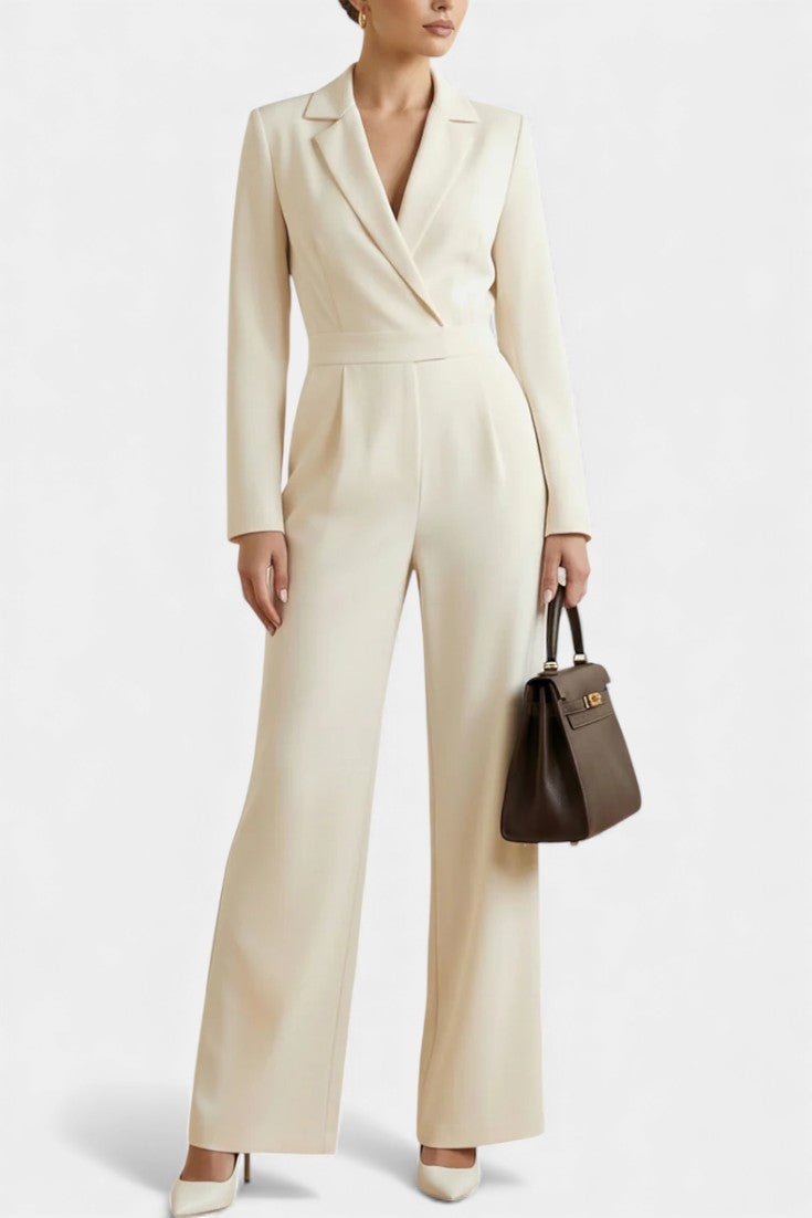 Ximena High Waisted Long Sleeve Jumpsuit Featuring Pockets – women's jumpsuits