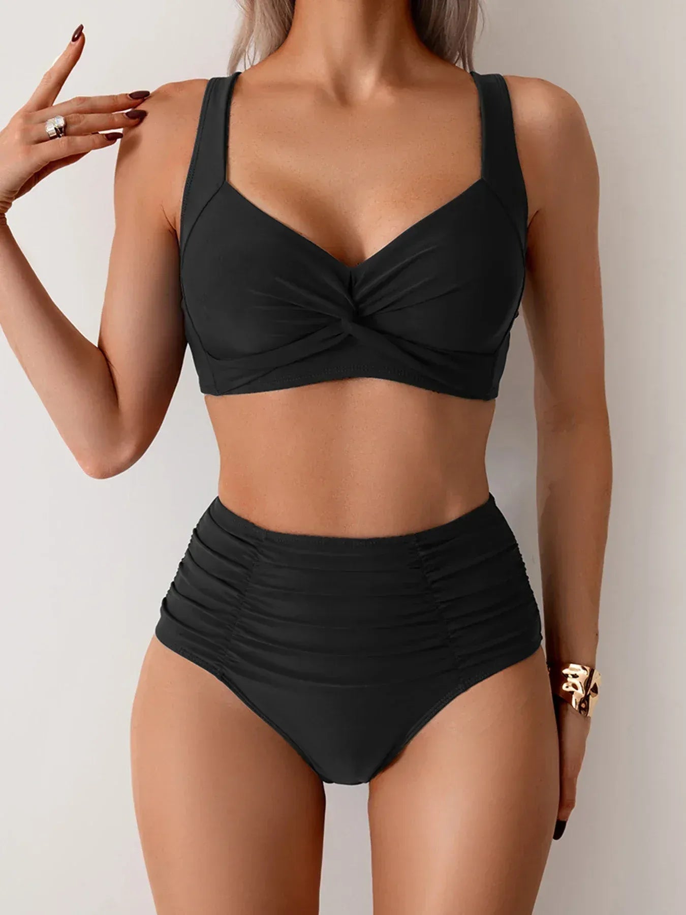 Sofia High-Waisted Shaping Bikini - Black