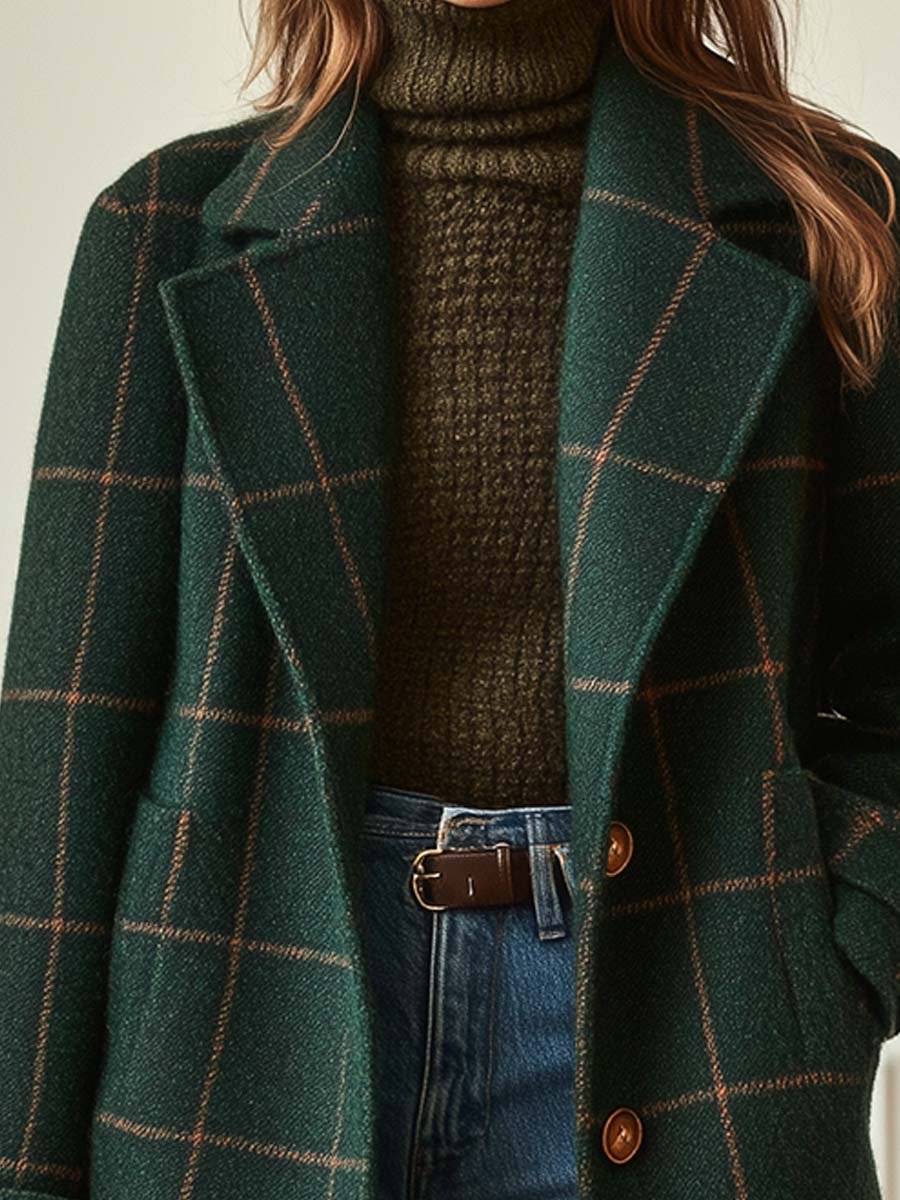 Evelyn women's classic plaid wool coat – Avinos Milano